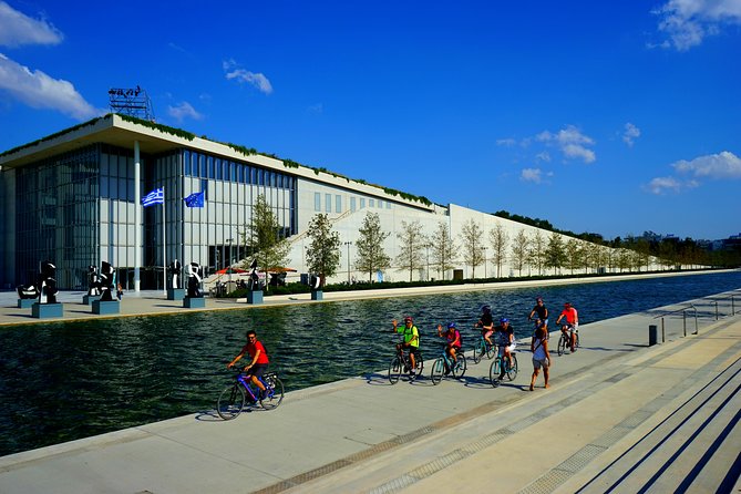 Athens City and Sea bike tour - The first big views: Parthenon from the Acropolis base