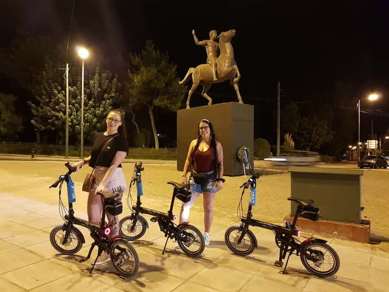 Athens: Discover the City Electric Bike Night Tour - Panathenaic Stadium and Temple of Olympian Zeus in the night glow