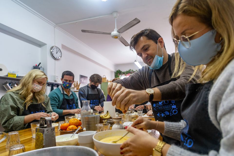 Athens: Food Market Visit and Cooking Class with Wine - The meal moment: wine, soft drinks, and a digestif shot