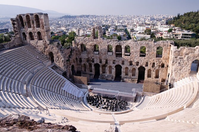 Panorama of Athens in 6 hours - The Walk Down the Hill: Dionysus Theatre, Herodes Atticus, and Mars Hill views